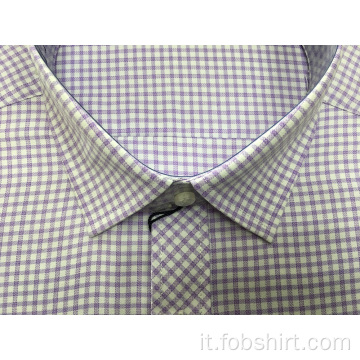 Camicia da uomo in cotone tinto in filo di alta qualità